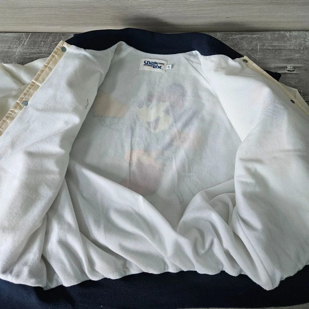 Vintage Chalk Line Mickey Mouse‎ Disney Director Jacket Stripe Varsity Bomber